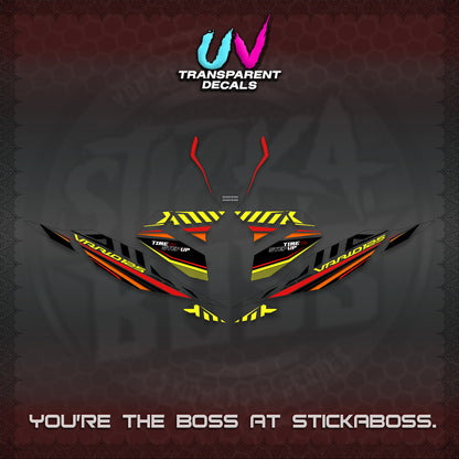CLICK 125 V4 VARIO UV TRANSPARENT DECALS (2026 VR0007 DESIGN) STICKER KITS By STICKABOSS
