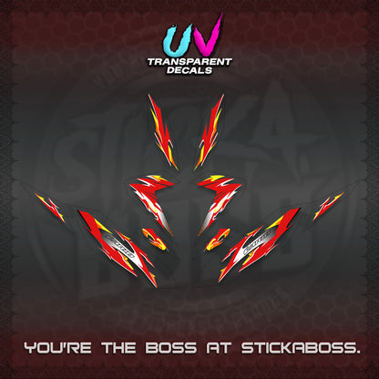 CLICK 125 V4 VARIO UV TRANSPARENT DECALS (2026 MODERN TRIBAL DESIGN) STICKER KITS By STICKABOSS