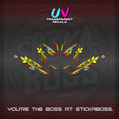 CLICK 125 V4 UV TRANSPARENT DECALS (2026 ARAI STAR RACING DESIGN) STICKER DECALS By STICKABOSS
