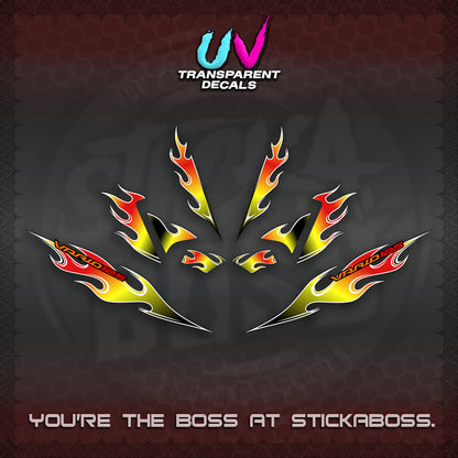 CLICK 125 V4 UV TRANSPARENT VARIO DECALS (MOTIF FLAME 2)STICKER DECALS By STICKABOSS