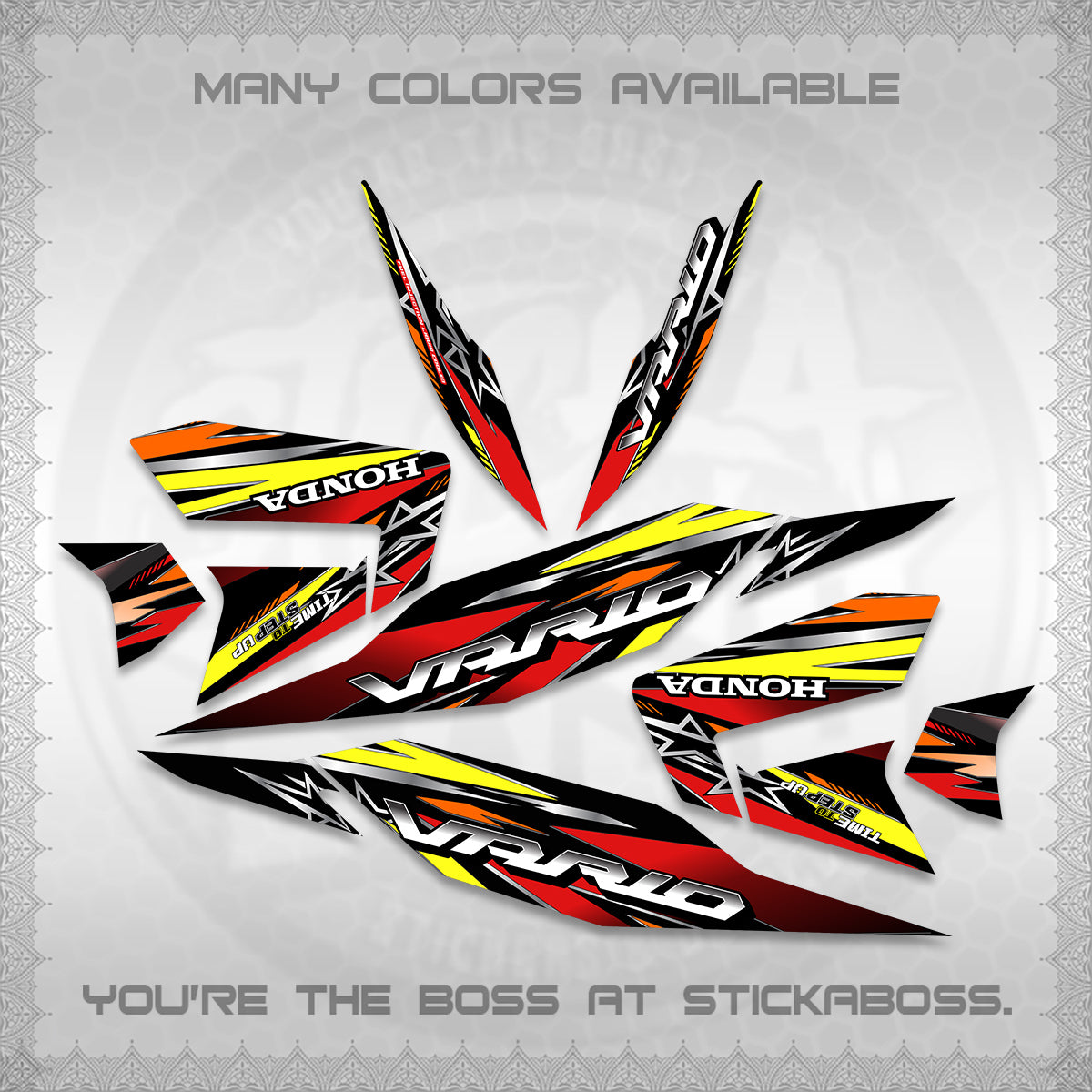 CLICK 125 V4 VARIO DECALS (2026 BLACK STAR DESIGN) STICKER DECALS By STICKABOSS