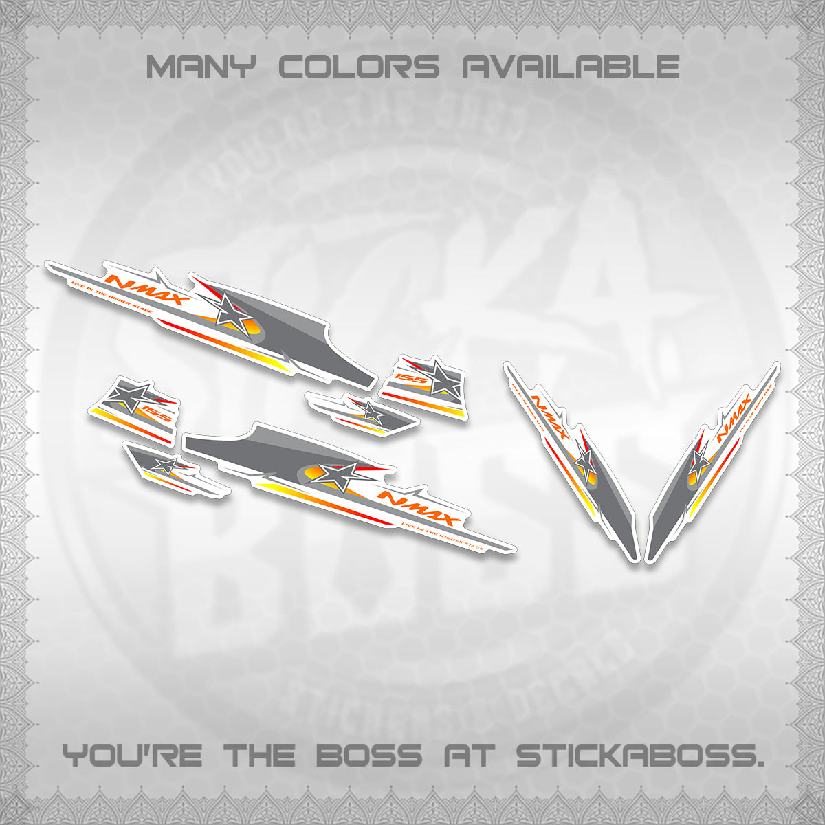 NMAX V1 FOR WHITE THAI-INDO DECALS (THMI 02 DESIGN)STICKER DECALS By STICKABOSS