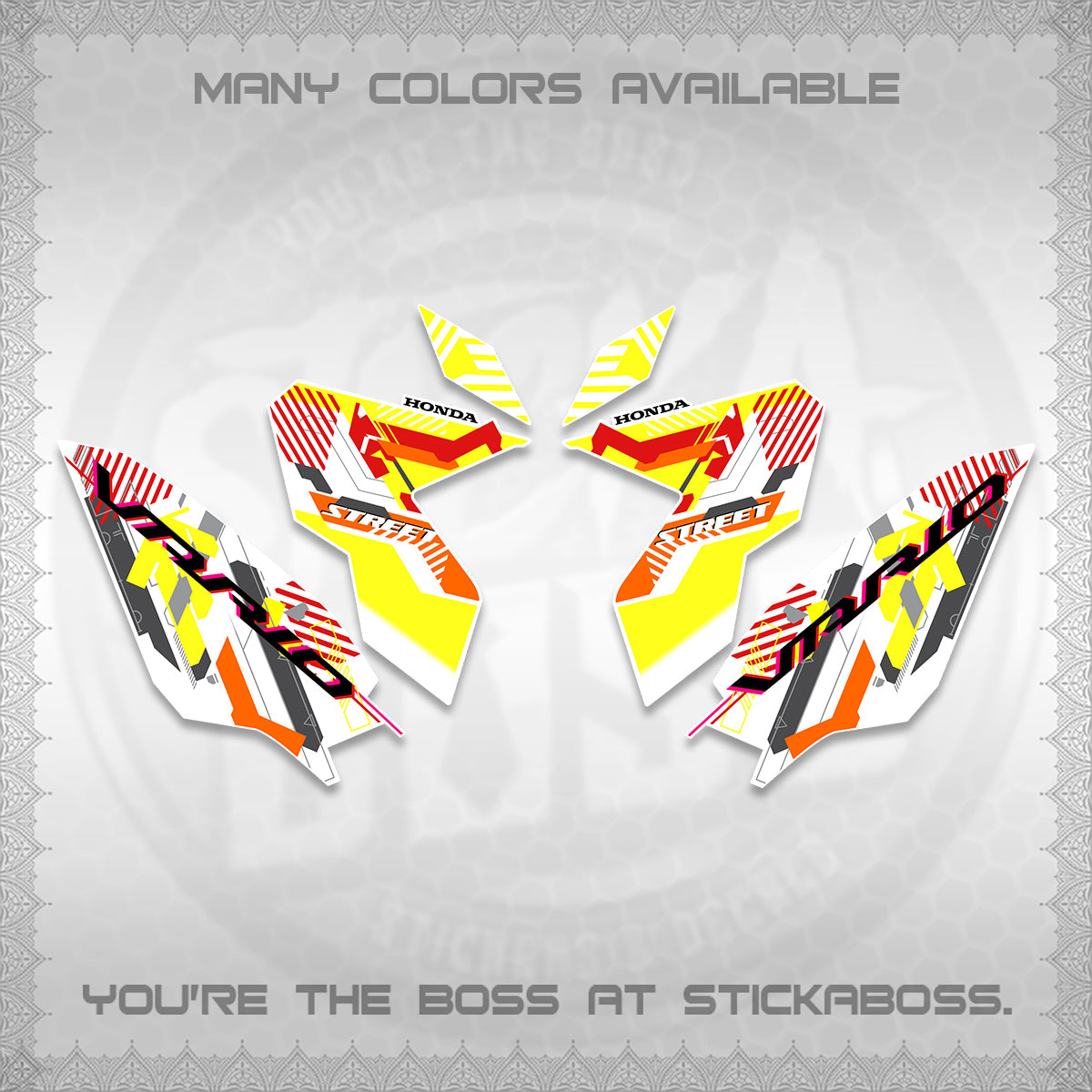 CLICK 125 V3 VARIO FOR WHITE DECALS (2026 STREET STYLE EDITION) STICKER DECALS By STICKABOSS