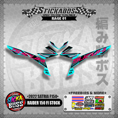 SUZUKI RAIDER 150 FI STOCK DECALS ( 2022 SATRIA F150 )【WITH FREEBIES】