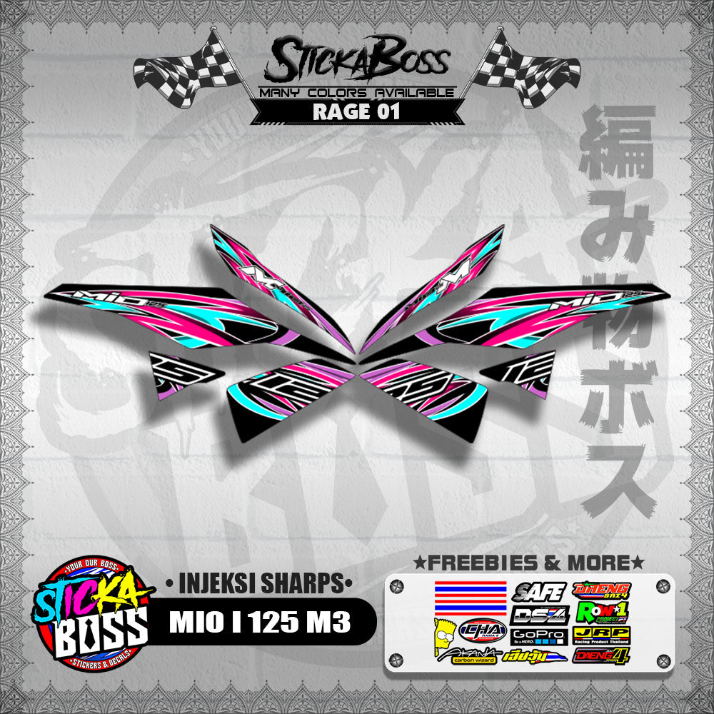 MIO I 125 M3 DECALS ( INJEKSI SHARPS ) [ PREMIUM GLOSSY LAMINATED ]【WITH FREEBIES】