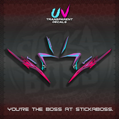 【PREMIUM UV PRINT】TRANSPARENT CLICK V2  VARIO DECALS(2026 CUSTOM 001 DESIGN)By STICKABOSS