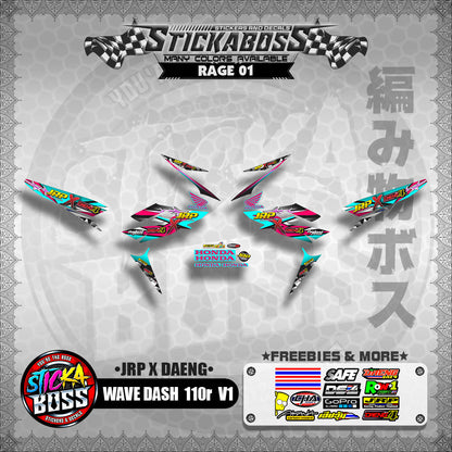 Honda Wave Dash 110r v1【 JRP X DAENG DECALS 】 (Rusi Swish Mono)