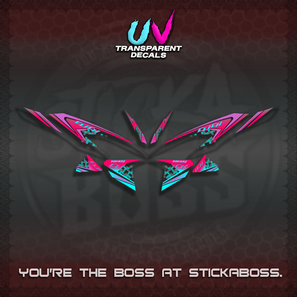 CLICK V2 UV TRANSPARENT DECALS (125-150 TRIBAL VIETNAM)STICKER DECALS By STICKABOSS