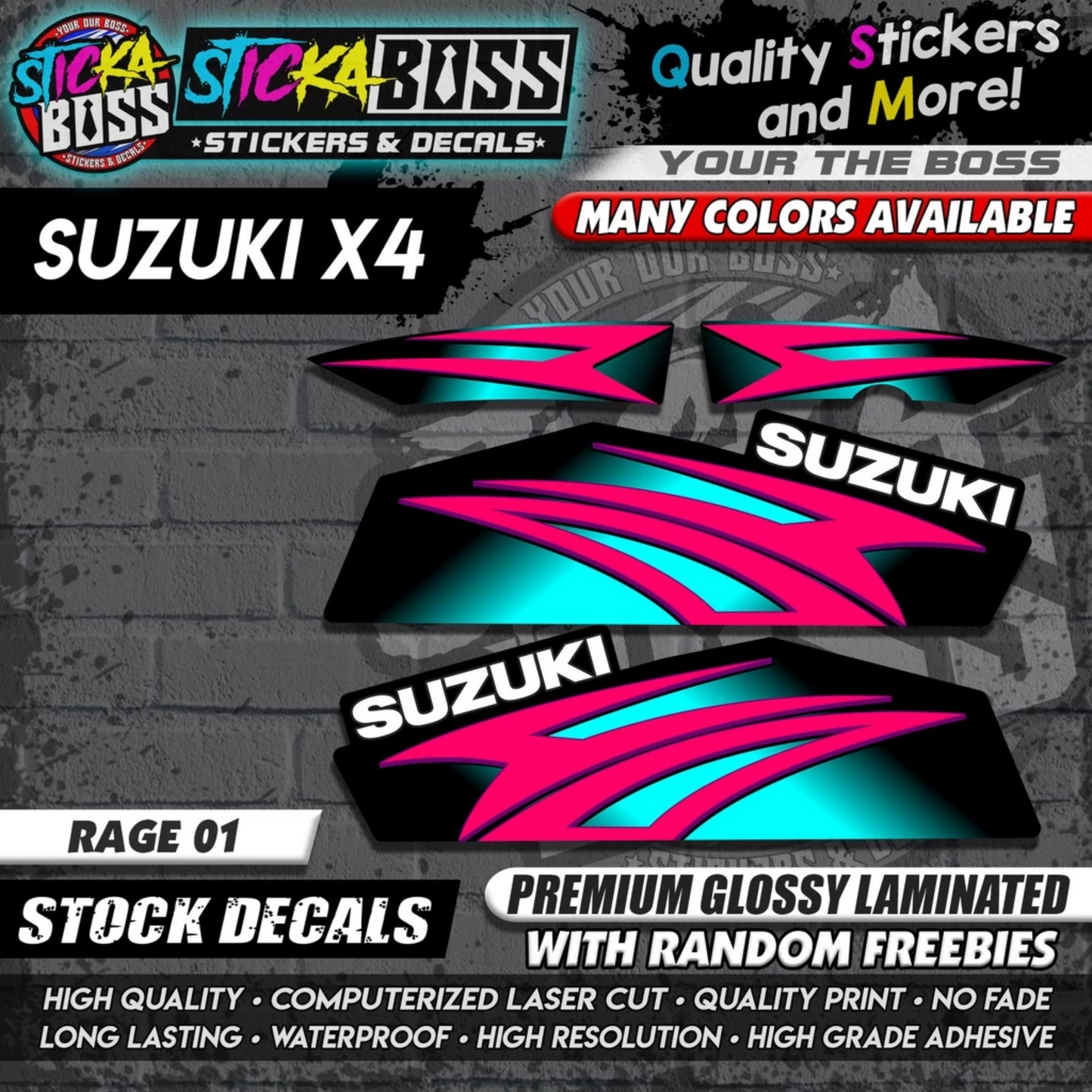 SUZUKI X4 STOCK DECALS【WITH FREEBIES】