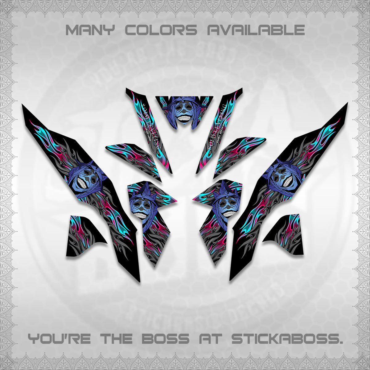CLICK V3 DECALS (SoloLevelingSmiley Design) STICKER DECALS By STICKABOSS