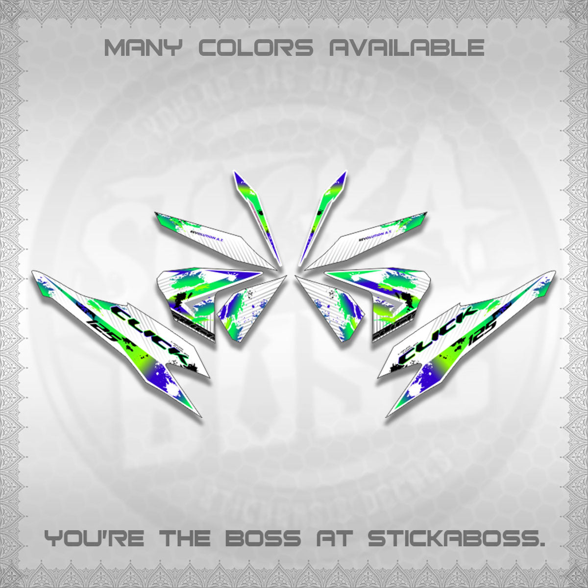 CLICK V2 MALAY FOR WHITE DECALS (HITAM STRIPING 03 MOTIF)STICKER DECALS By STICKABOSS