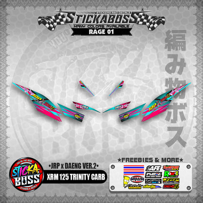 Honda XRM 125 Trinity Carb Decals - (JRP x DAENG VER.2)【PREMIUM GLOSSY LAMINATED】