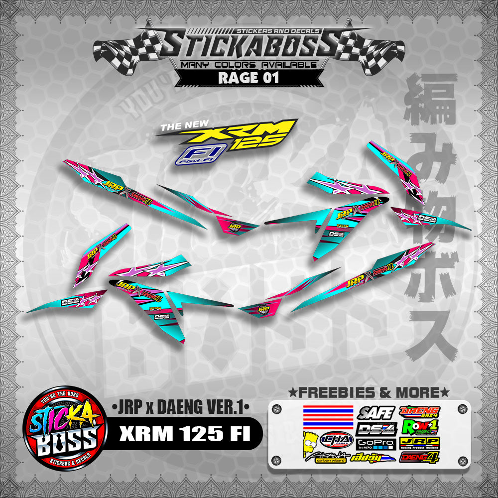 XRM 125 FI Decals - (JRP x DAENG VER.1) [STREET BIKE CONCEPT]【PREMIUM GLOSSY LAMINATED】
