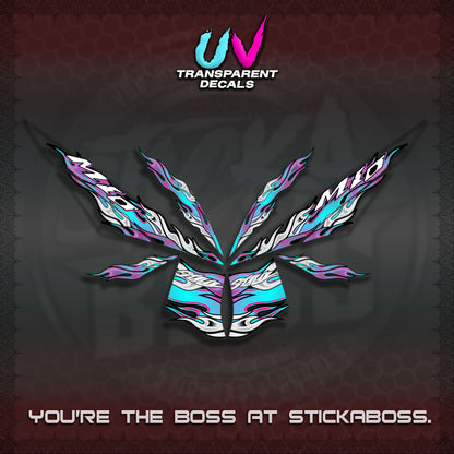【PREMIUM UV PRINT】TRANSPARENT MIO 4  DECALS (FIRE CUSTOM 3 DESIGN)STICKER DECALS By STICKABOSS