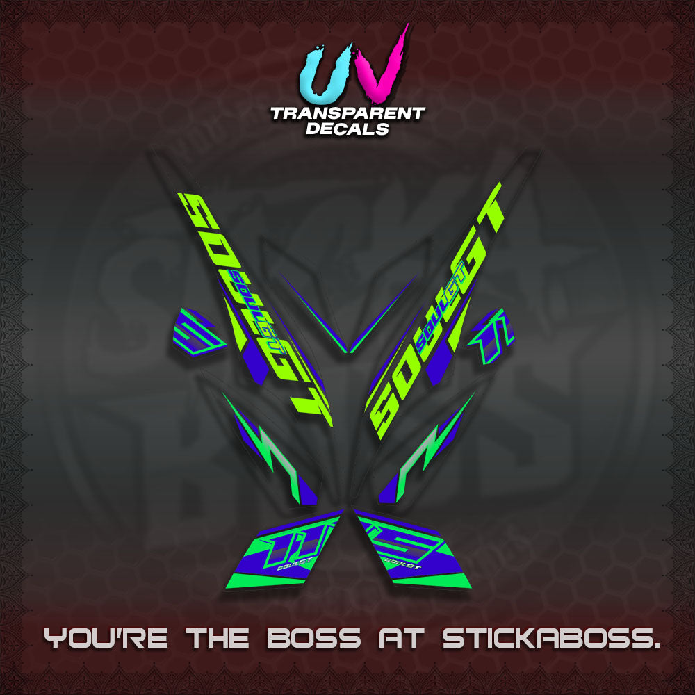 MIO SOUL I 115 GT INDO UV TRANSPARENT DECALS(0005 DESIGN)STICKER DECALS By STICKABOSS