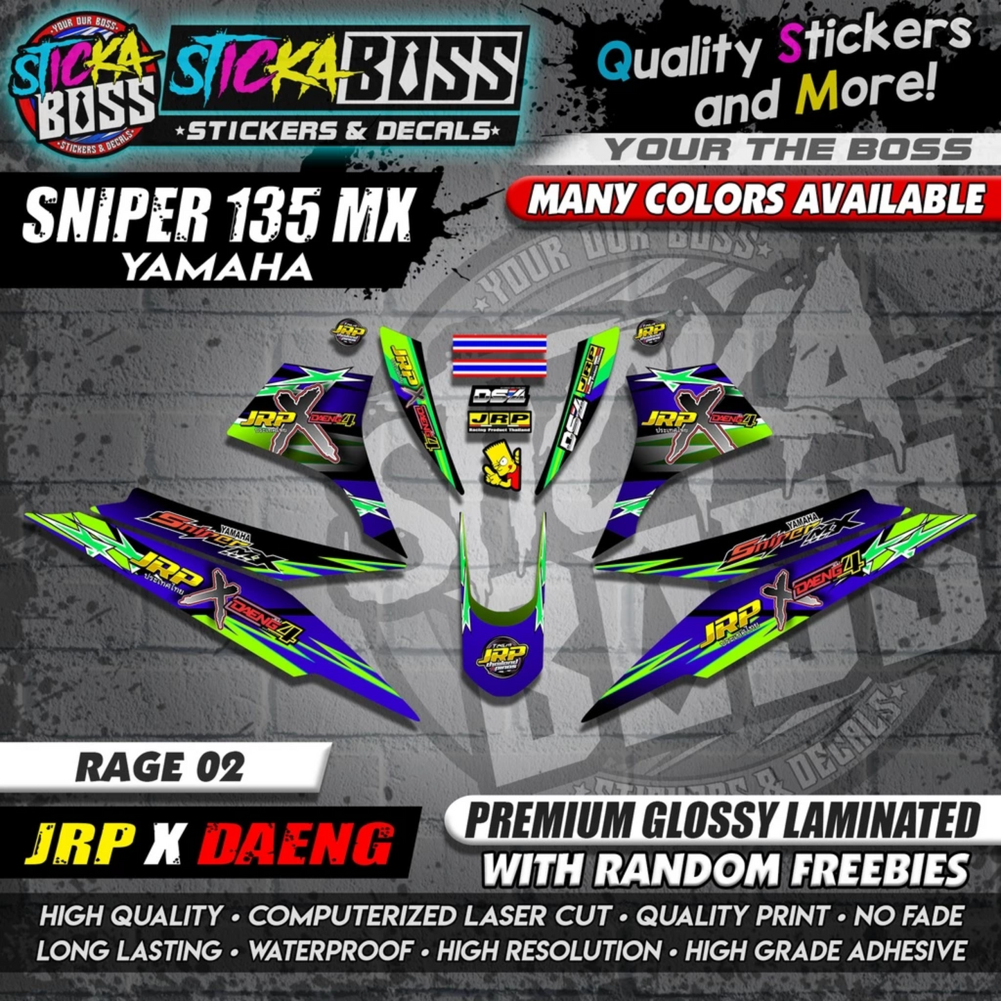 Sniper 135 MX Thailand Decals ( JRP x DAENG )【WITH FREEBIES】