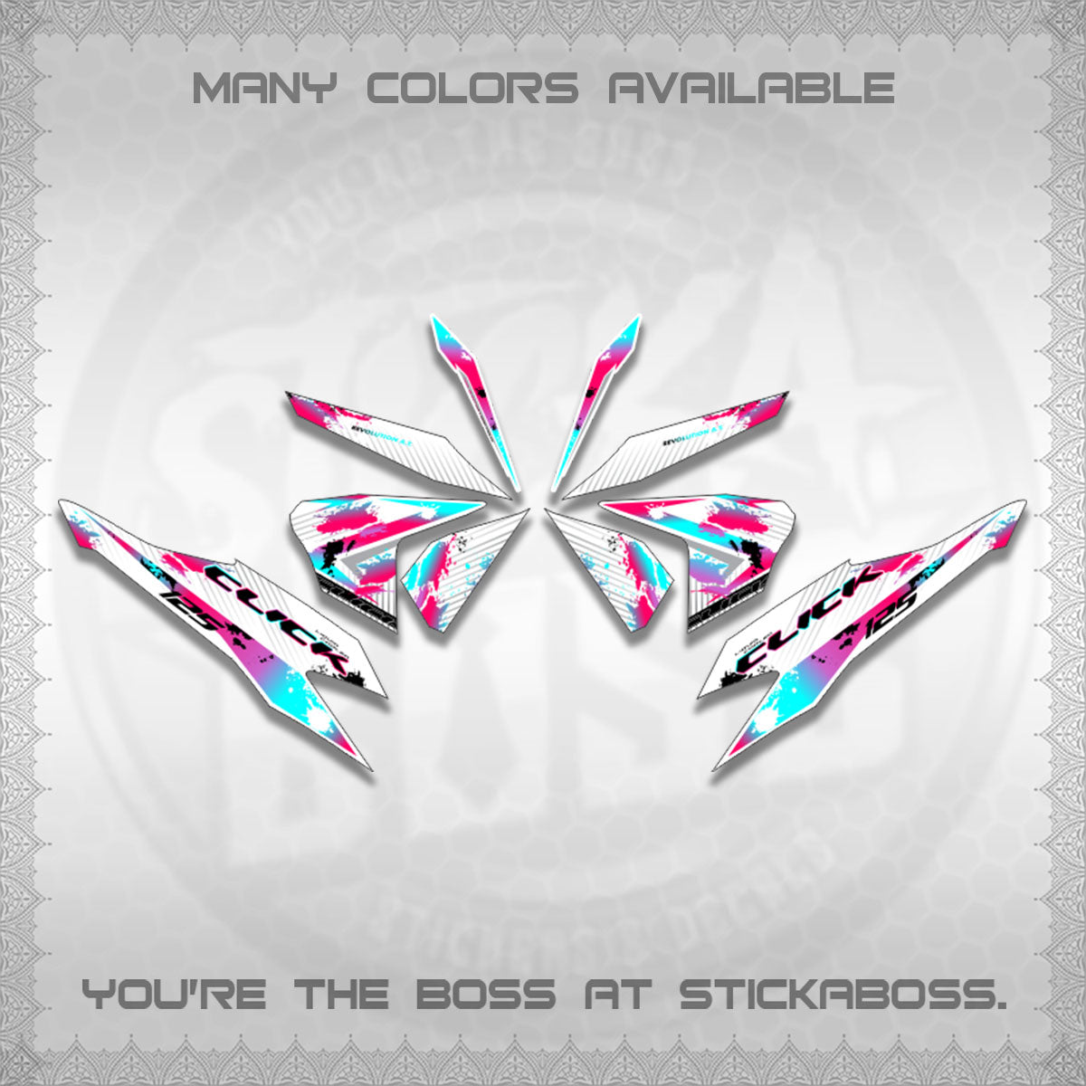CLICK V2 MALAY FOR WHITE DECALS (HITAM STRIPING 03 MOTIF)STICKER DECALS By STICKABOSS