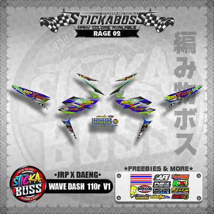 Honda Wave Dash 110r v1【 JRP X DAENG DECALS 】 (Rusi Swish Mono)