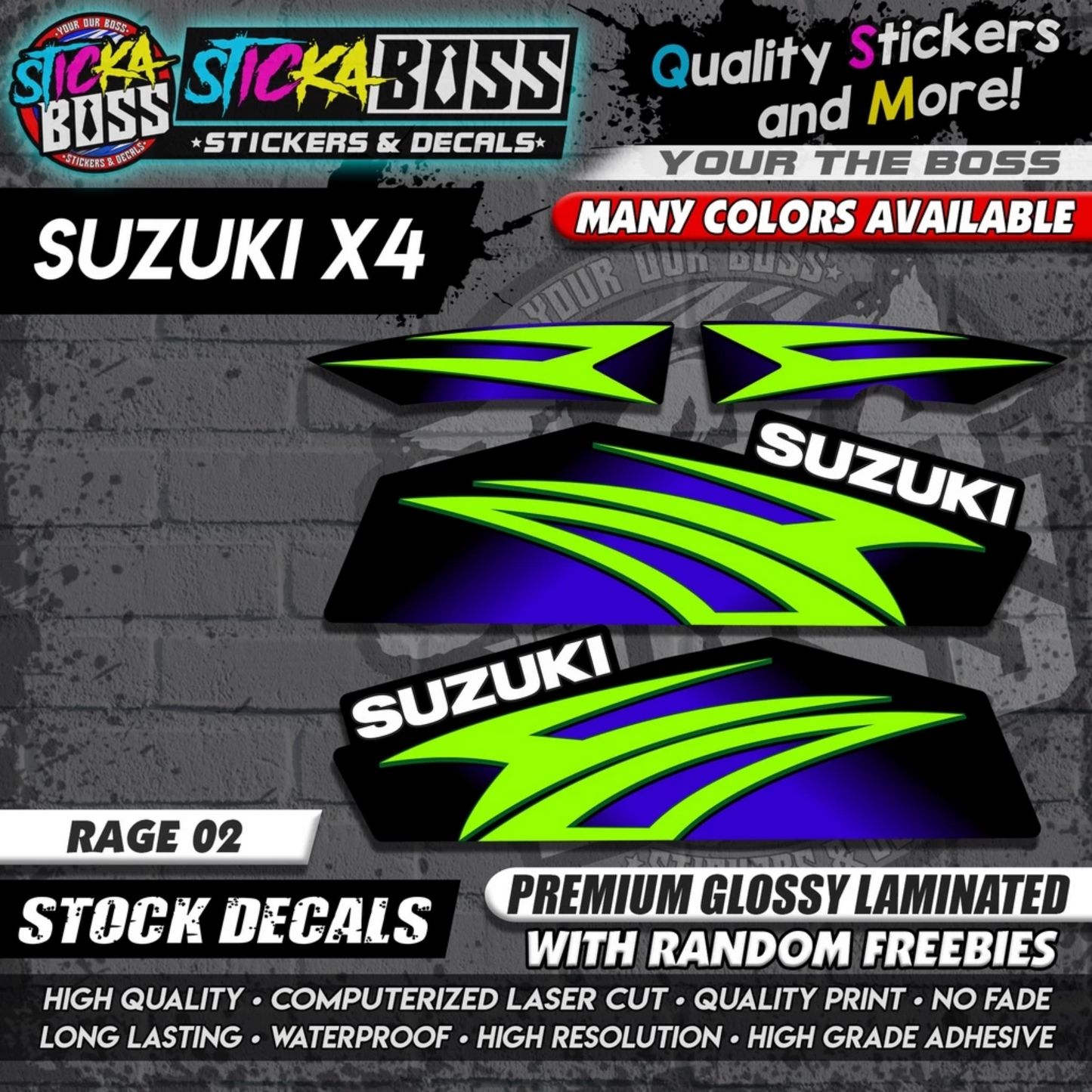 SUZUKI X4 STOCK DECALS【WITH FREEBIES】