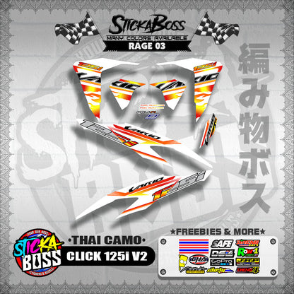 CLICK 125i V2 DECALS ( THAI CAMO )【WITH FREEBIES】