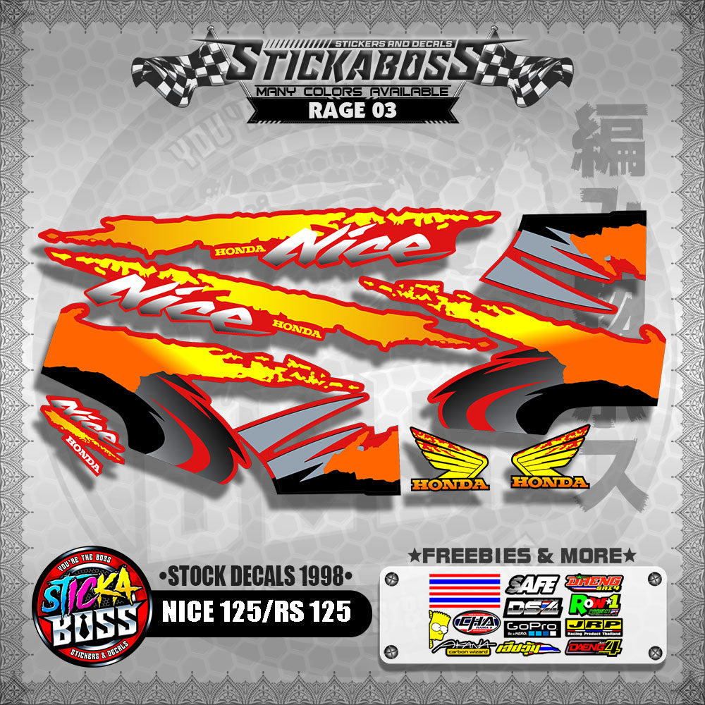 NICE 125 / RS 125 ( STOCK DECALS 1998 )【WITH FREEBIES】