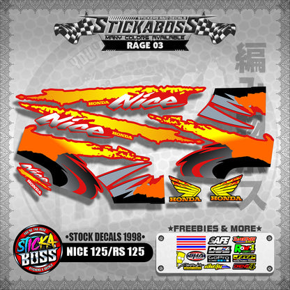 NICE 125 / RS 125 ( STOCK DECALS 1998 )【WITH FREEBIES】
