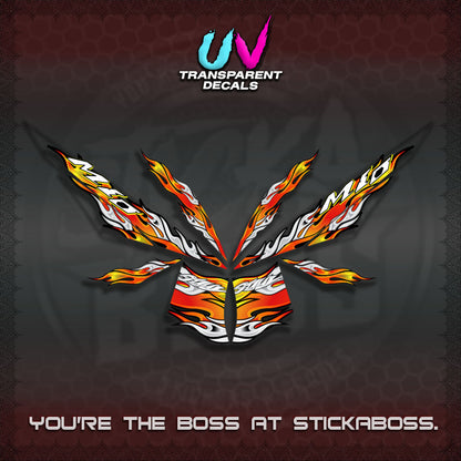 【PREMIUM UV PRINT】TRANSPARENT MIO 4  DECALS (FIRE CUSTOM 3 DESIGN)STICKER DECALS By STICKABOSS