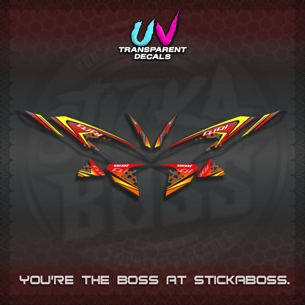 CLICK V2 UV TRANSPARENT DECALS (125-150 TRIBAL VIETNAM)STICKER DECALS By STICKABOSS