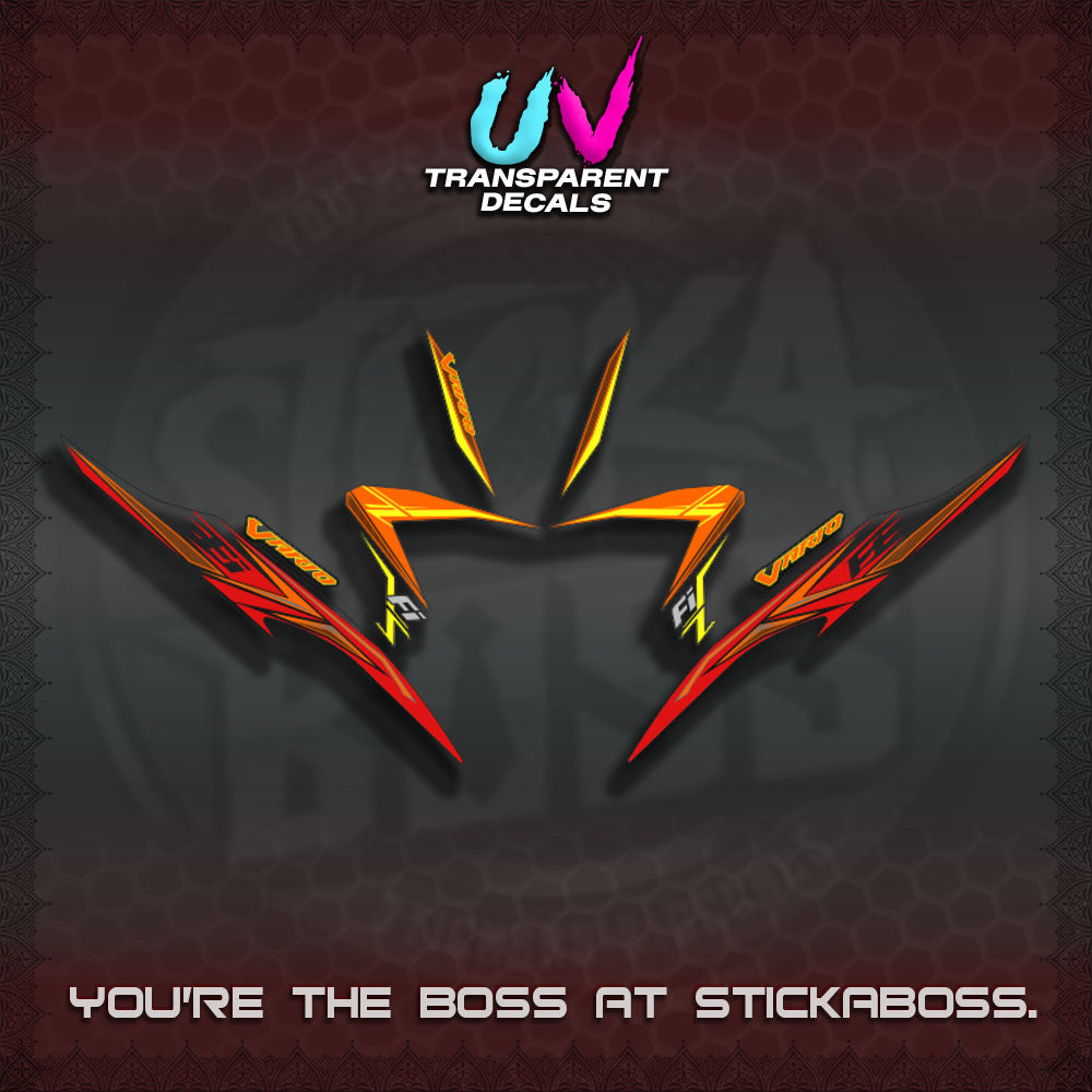 【PREMIUM UV PRINT】TRANSPARENT CLICK V2  VARIO DECALS(2026 CUSTOM 001 DESIGN)By STICKABOSS
