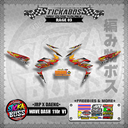 Honda Wave Dash 110r v1【 JRP X DAENG DECALS 】 (Rusi Swish Mono)