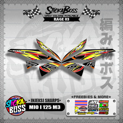 MIO I 125 M3 DECALS ( INJEKSI SHARPS ) [ PREMIUM GLOSSY LAMINATED ]【WITH FREEBIES】