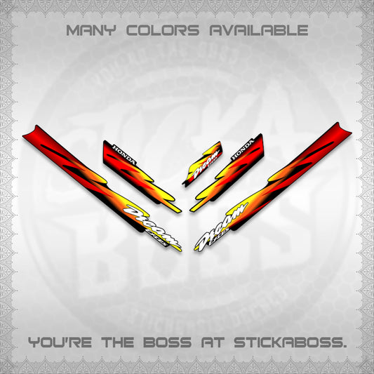 HONDA DREAM EXCESS STOCK DECALS (001 Design)STICKER DECALS By STICKABOSS (Copy)