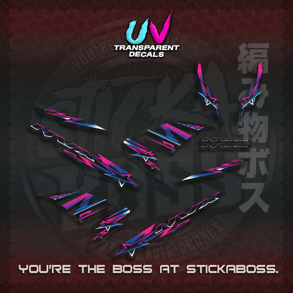 【PREMIUM UV PRINT】AEROX V1 MALAY CONCEPT ( TRANSPARENT NVX STARLIGHT ) STICKER DECALS By STICKABOSS