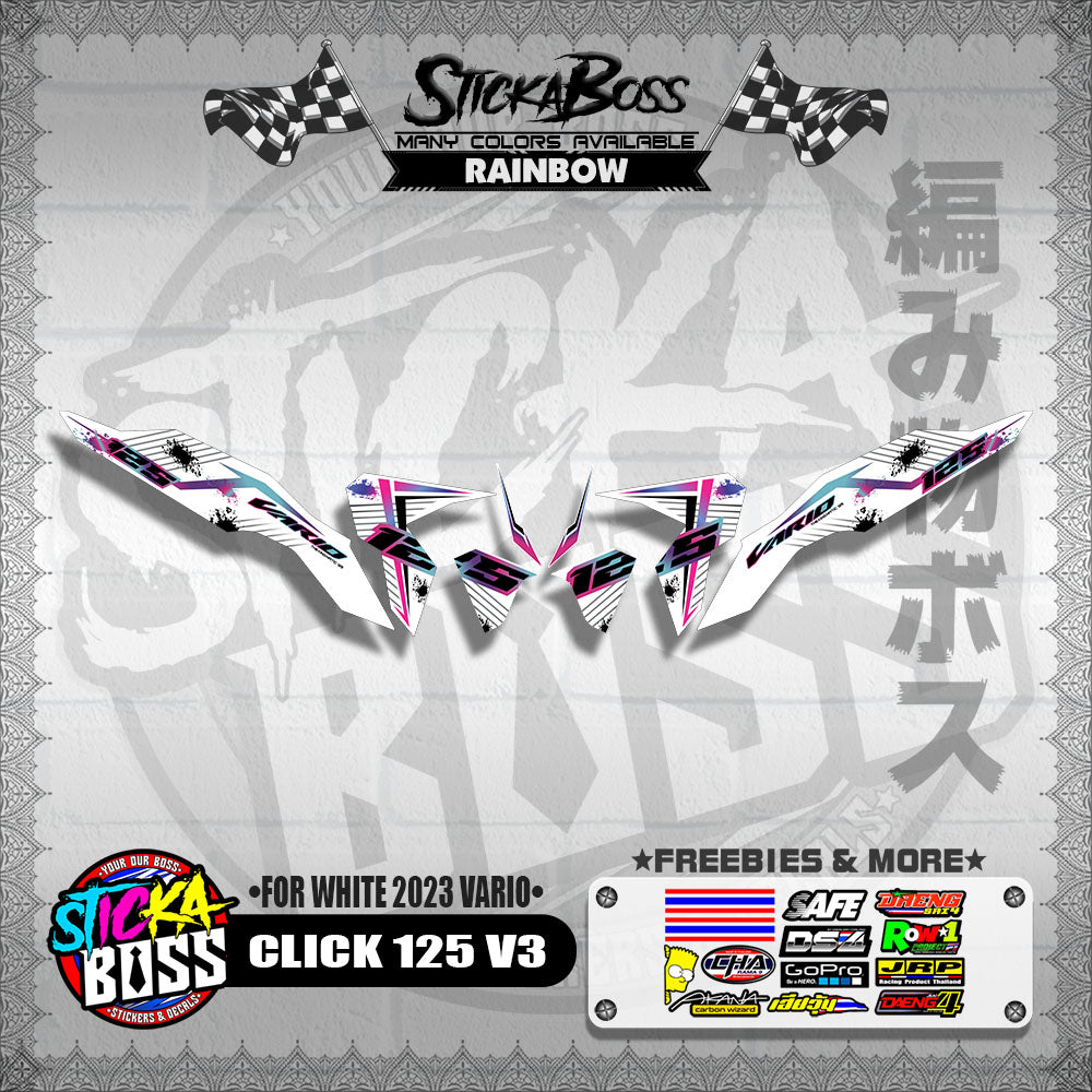 CLICK 125 V3 DECALS ( FOR WHITE 2023 VARIO )【WITH FREEBIES】
