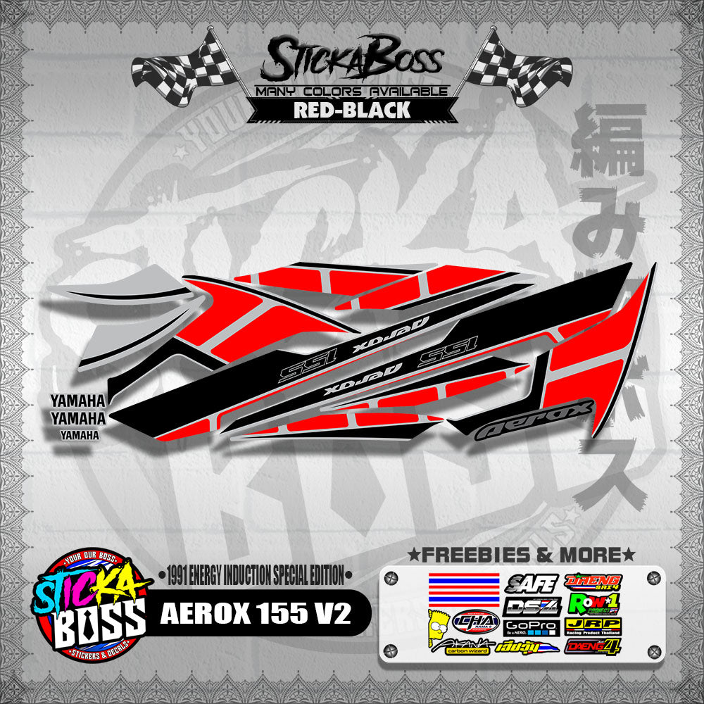 AEROX 155 V2 DECALS ( 1991 ENERGY INDUCTION SPECIAL EDITION )【WITH FREEBIES】