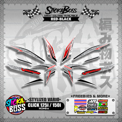 CLICK 125i / 150i V2 DECALS ( STYLIZED VARIO )【WITH FREEBIES】