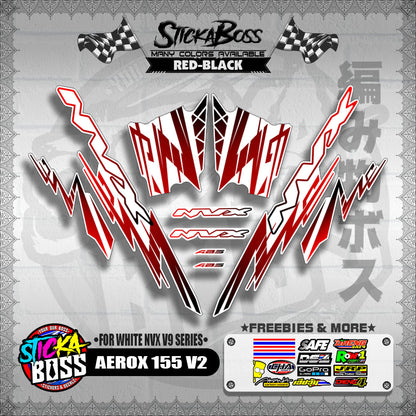 AEROX 155 V2 DECALS ( FOR WHITE NVX V9 SERIES )【WITH FREEBIES】