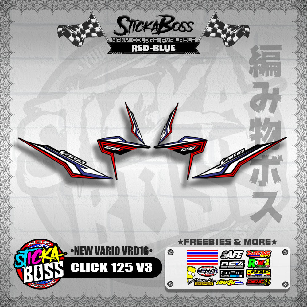 CLICK 125 V3 DECALS ( NEW VARIO VRD16 ) [ PREMIUM GLOSSY LAMINATED ]【WITH FREEBIES】