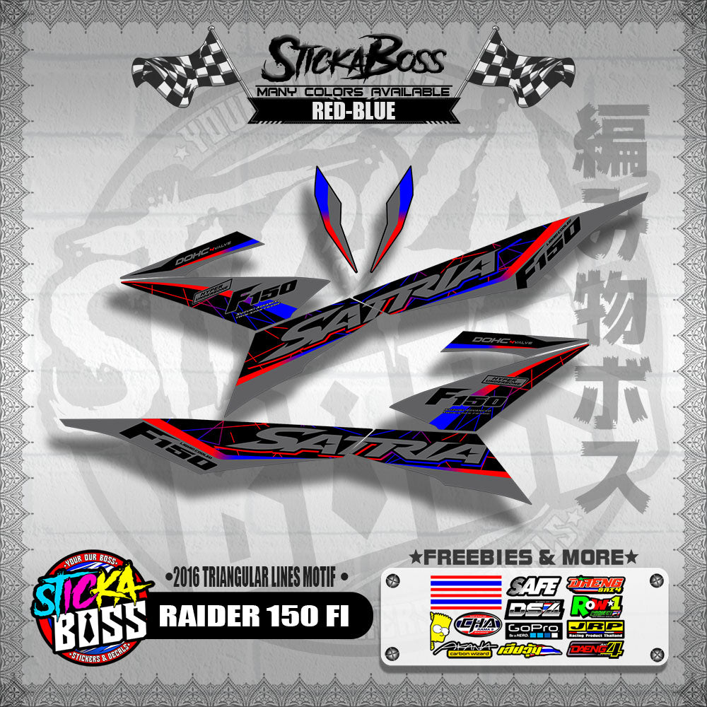RAIDER 150 FI DECALS ( 2016 TRIANGULAR LINES MOTIF )【WITH FREEBIES】