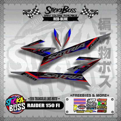 RAIDER 150 FI DECALS ( 2016 TRIANGULAR LINES MOTIF )【WITH FREEBIES】