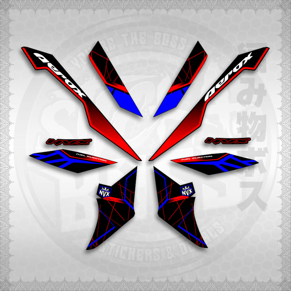 STICKER DECALS for AEROX V3 ALPHA TURBO INDO-MALAYSIAN (AV3MAMABO) By STICKABOSS (SOFIE LAMINATED WATERPROOF)