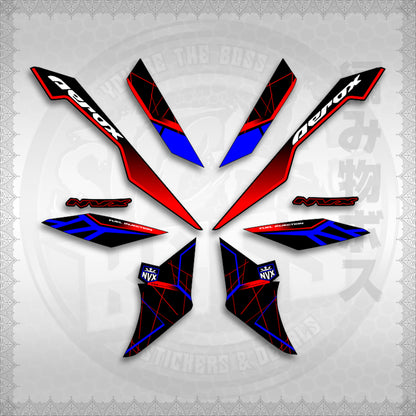 STICKER DECALS for AEROX V3 ALPHA TURBO INDO-MALAYSIAN (AV3MAMABO) By STICKABOSS (SOFIE LAMINATED WATERPROOF)