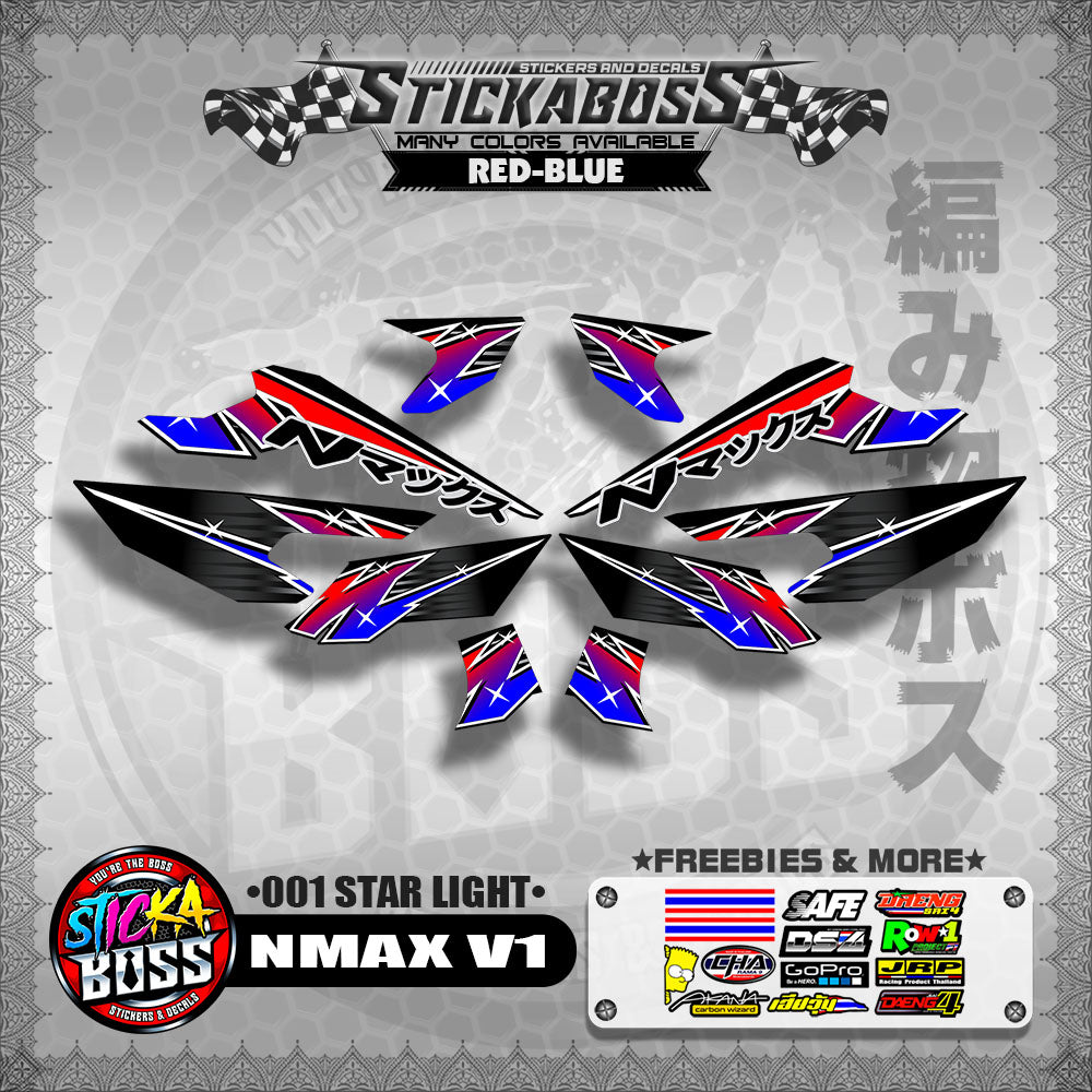 NMAX V1 STICKER DECALS ( 001 STAR LIGHT )【WITH FREEBIES】