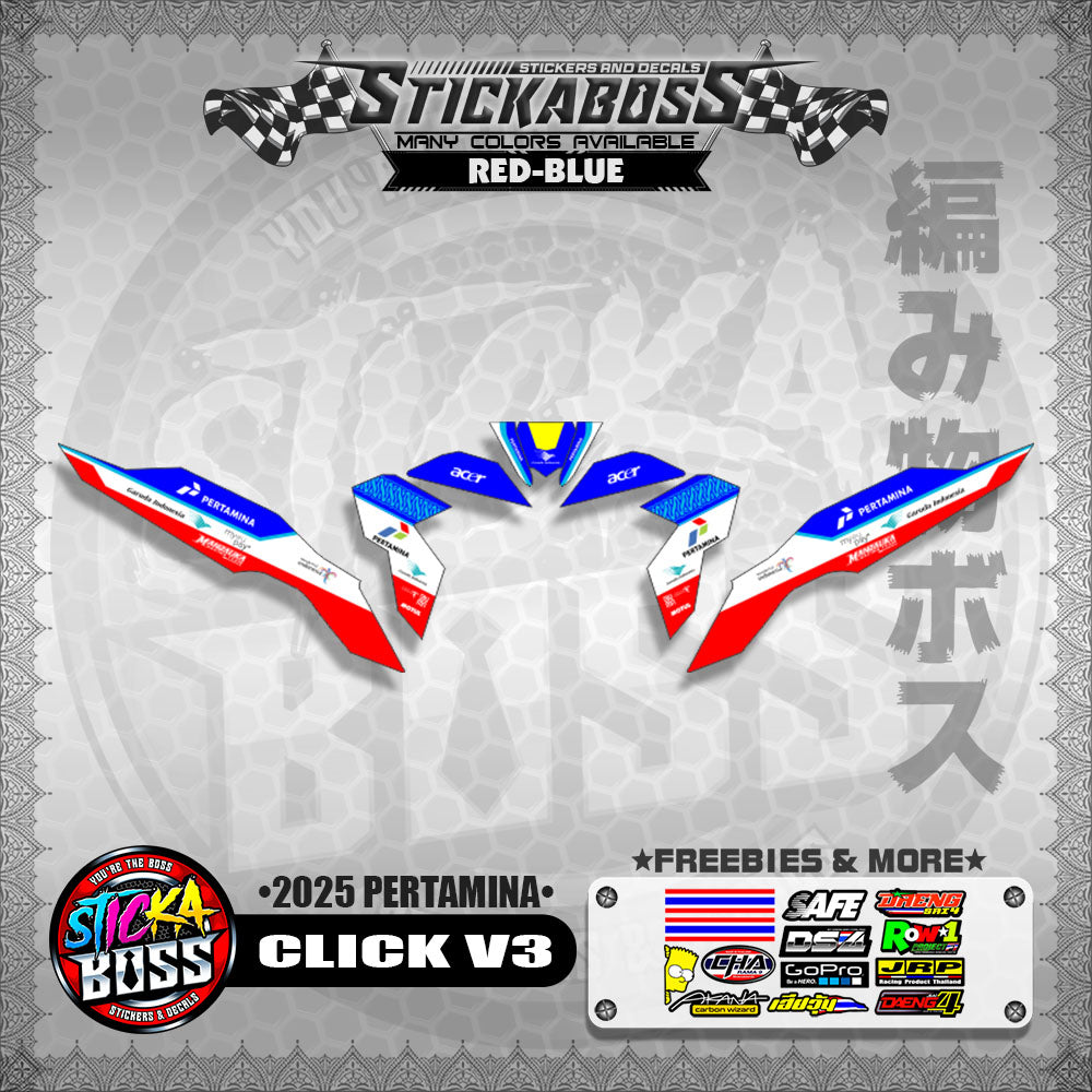 CLICK V3 STICKER DECALS ( 2025 PERTAMINA )【WITH FREEBIES】