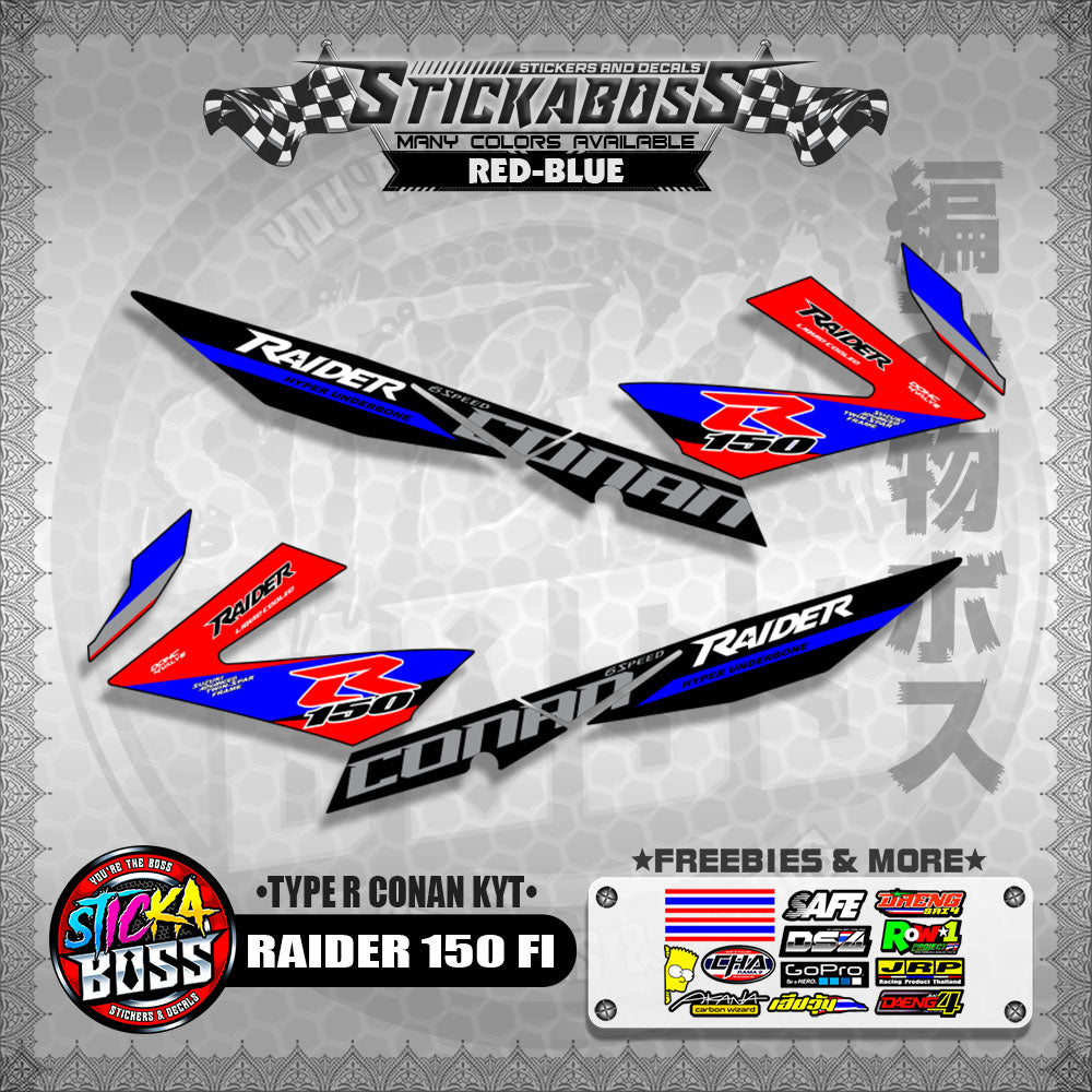 RAIDER 150 FI DECALS ( TYPE R CONAN KYT ) 【WITH FREEBIES】
