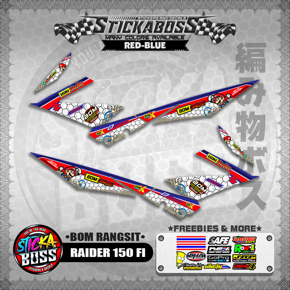 RAIDER 150 FI INDO DECALS ( BOM RANGSIT )【WITH FREEBIES】