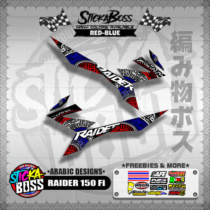 RAIDER 150 Fi DECALS ( ARABIC DESIGNS )【WITH FREEBIES】