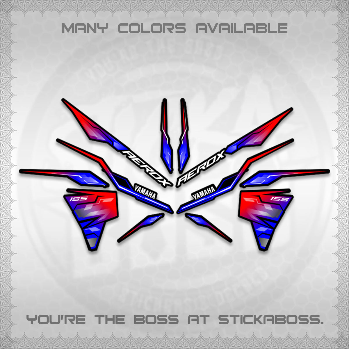 AEROX V3 INDO DECALS (ALPHA TURBO 0001)STICKER DECALS By STICKABOSS