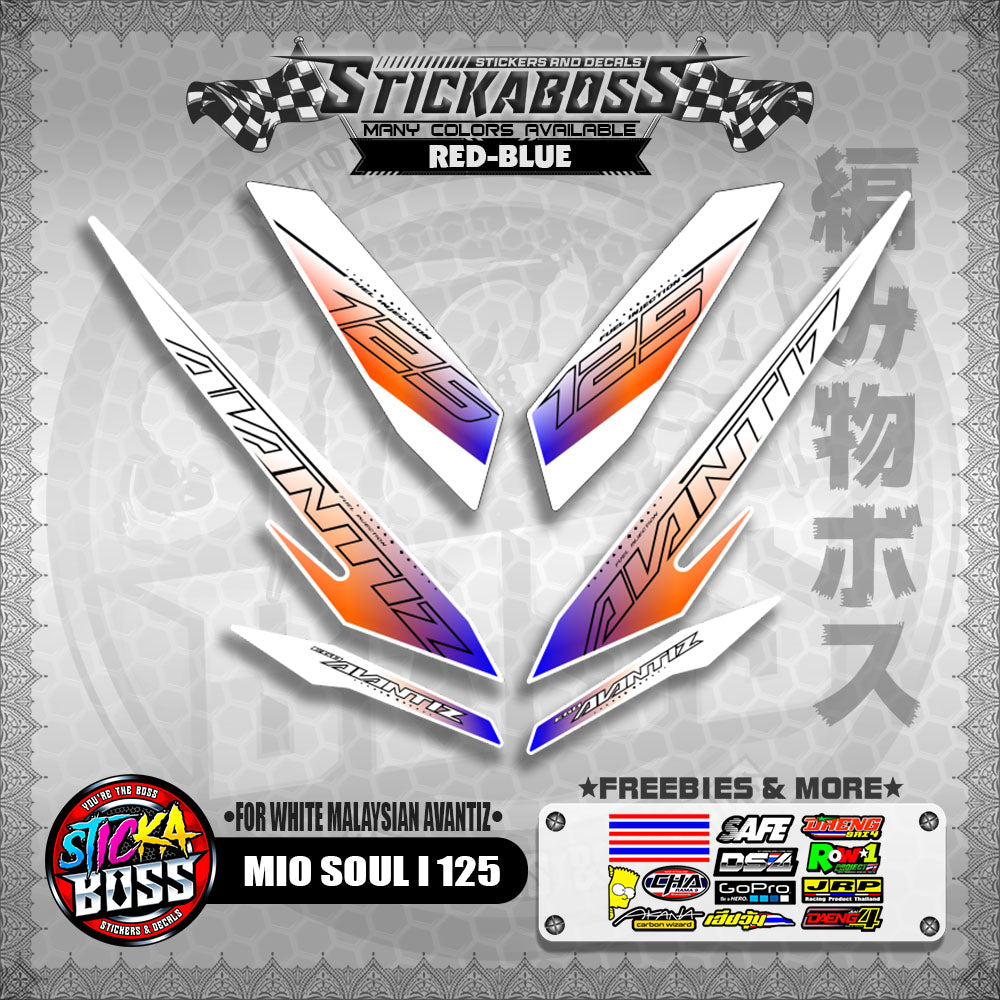 MIO SOUL I 125 STICKER DECALS ( FOR WHITE MALAYSIAN AVANTIZ )【WITH FREEBIES】