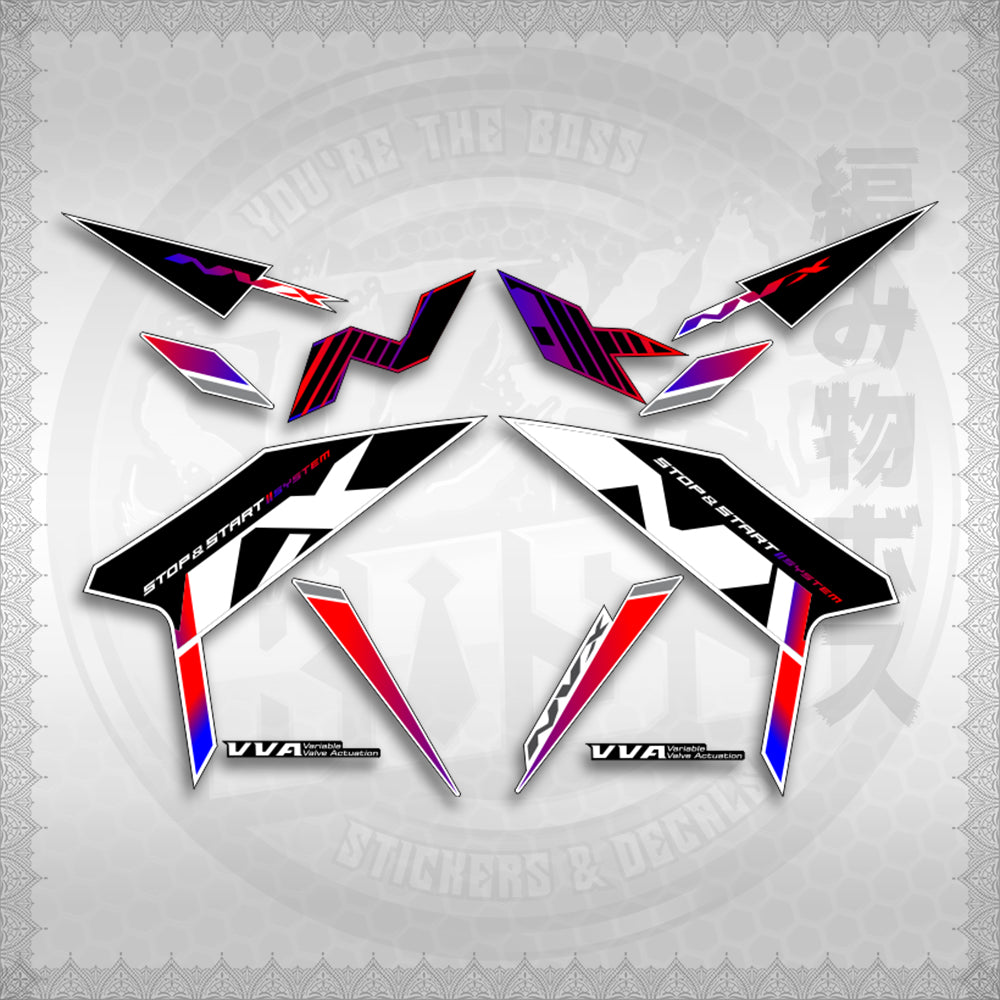 STICKER DECALS for AEROX V3 ALPHA TURBO INDO (AV3SHBOST) By STICKABOSS (SOFIE LAMINATED WATERPROOF)